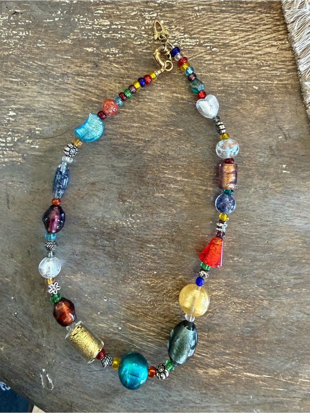 Multicolor Glass Bead Necklace - nice quality